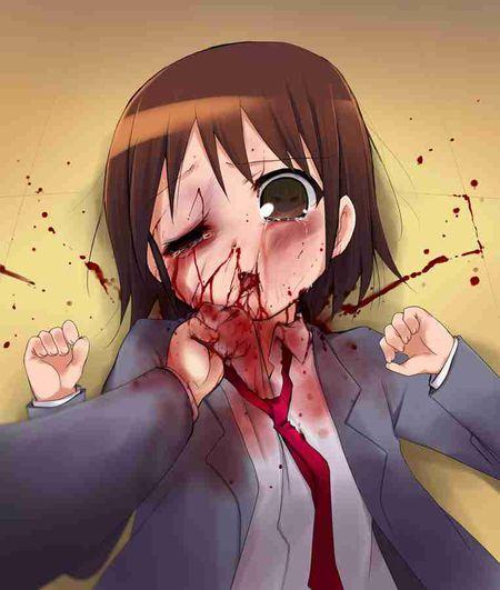 有动漫 脸上有很多血的图片? 当头像