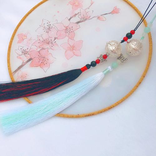 古风铃铛腰佩流苏挂件清心银铃配饰车挂汉服旗袍压襟扇笛穗中国风
