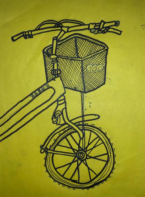 《自行车局部写生》