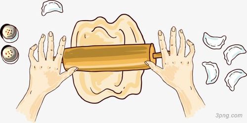 擀饺子皮插画png素材透明免抠图片其他元素