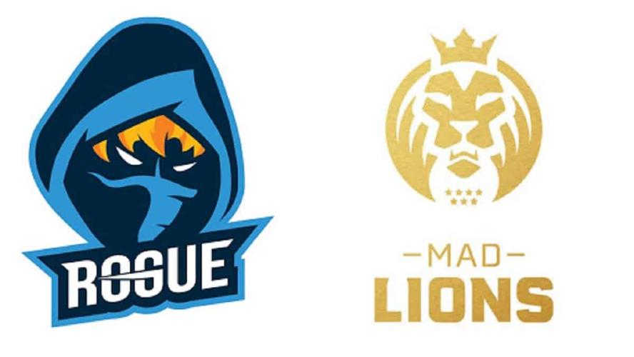 the rogue logo with a masked character and the mad lions logo