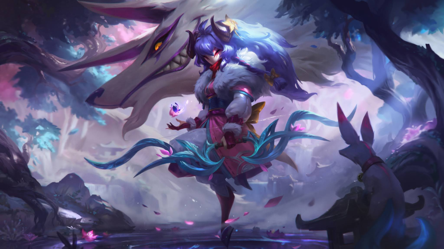 【英雄联盟】美测服:阿狸蛇女千珏瑞文喜提新皮肤:spirit blossom