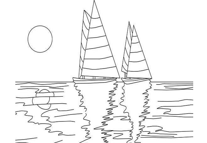 大海简笔画图片大全 海洋