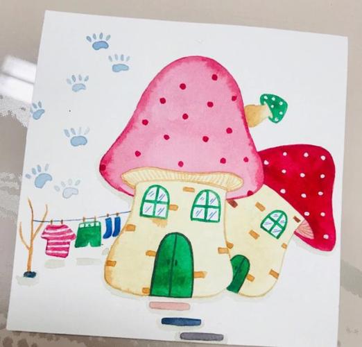 水彩手绘,各种可爱的小屋简笔画