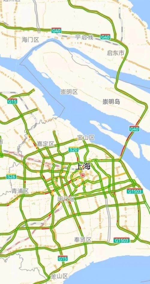 届时高速公路以下路段的市区方向会出现拥堵(排名不分先后): g40沪陕