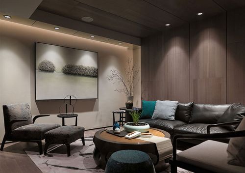 东方风格雪茄房设计效果图