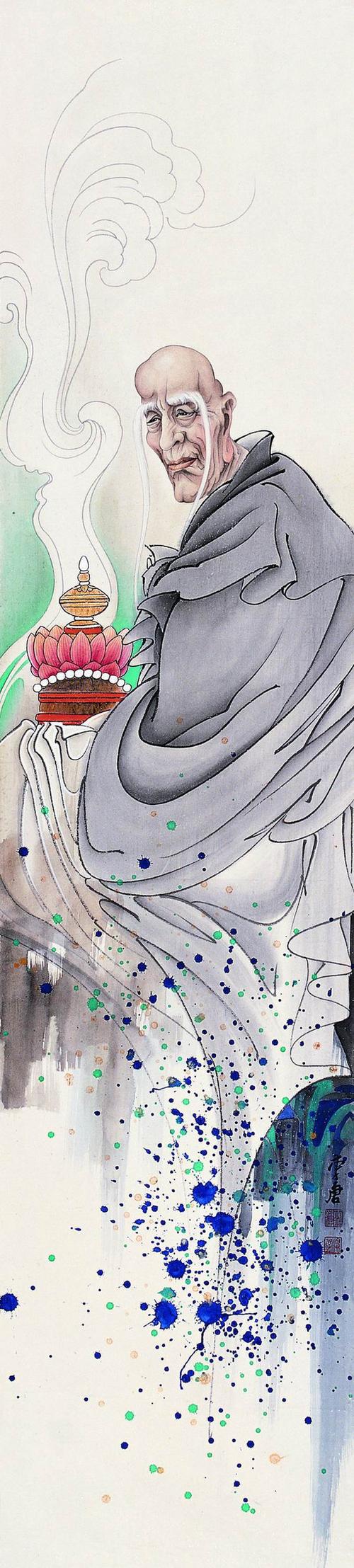 著名工笔佛像画家李唐的绝美罗汉图(二)