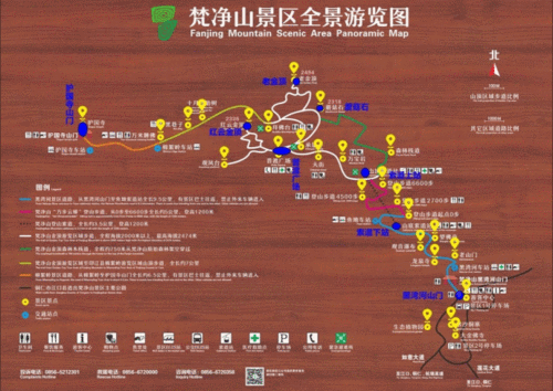 梵净山游览路线图2017年5月25日,贵州铜仁梵净山南大门(黑湾河山门)