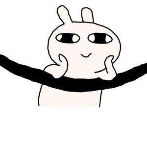 饿疯兔趴在绳子上托腮 - 表情包在线制作