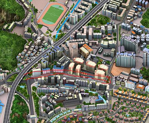 三维地图乌当区新添大道局部信息更新