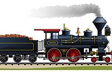 蒸汽火车矢量素材