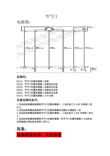 节气门故障以及排除方法带电路图