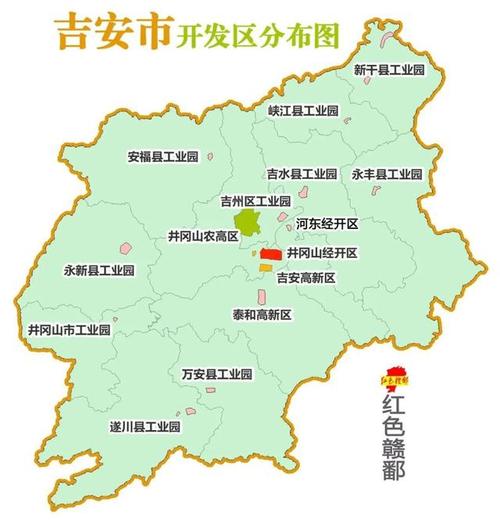 州区,青原区,井开区,庐陵新区4区,为江西省首个跨县级行政区的城镇群