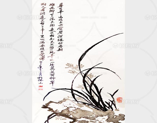 花中四君子之兰花玄关过道背景1