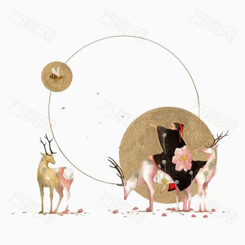 坐着麋鹿的老年人