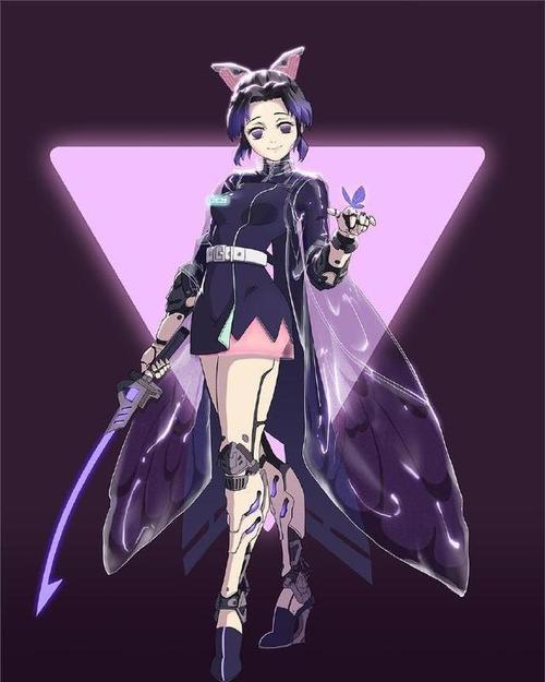 原创《鬼灭之刃》全员赛博朋克装,蝴蝶忍很迷人,甘露寺要打马赛克!