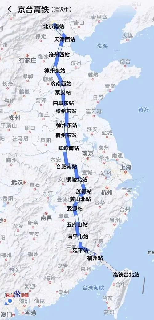 此外,还规划了一条京台高速公路,高速公路的编号为g3,最开始叫做京福