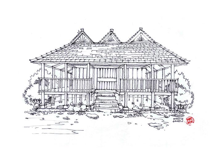 边走边画——云南少数民族建筑手绘作品|插画|商业|二