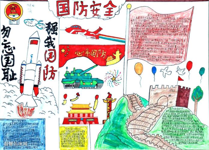 9张漂亮的国防教育手抄报图片