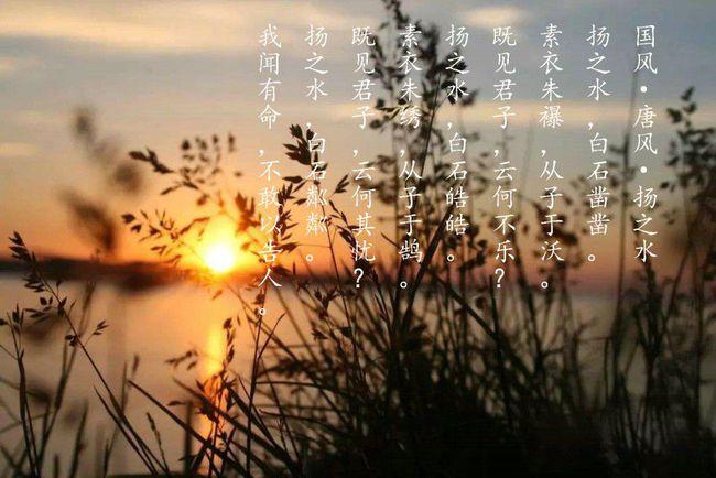 素衣朱绣,从子于鹄.既见君子,云何其忧? 扬之水,白石粼粼.