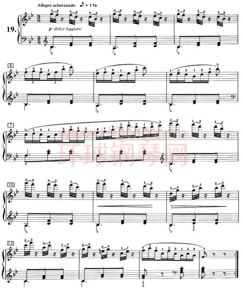 车尔尼849钢琴流畅练习曲19
