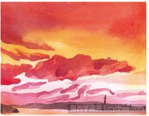 儿童画教程:怎么画火烧云
