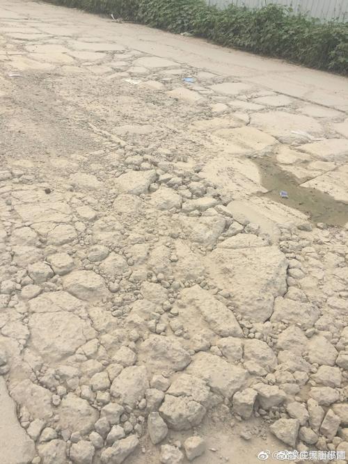 石家庄一小区附近的街坑坑洼洼,这还能走吗