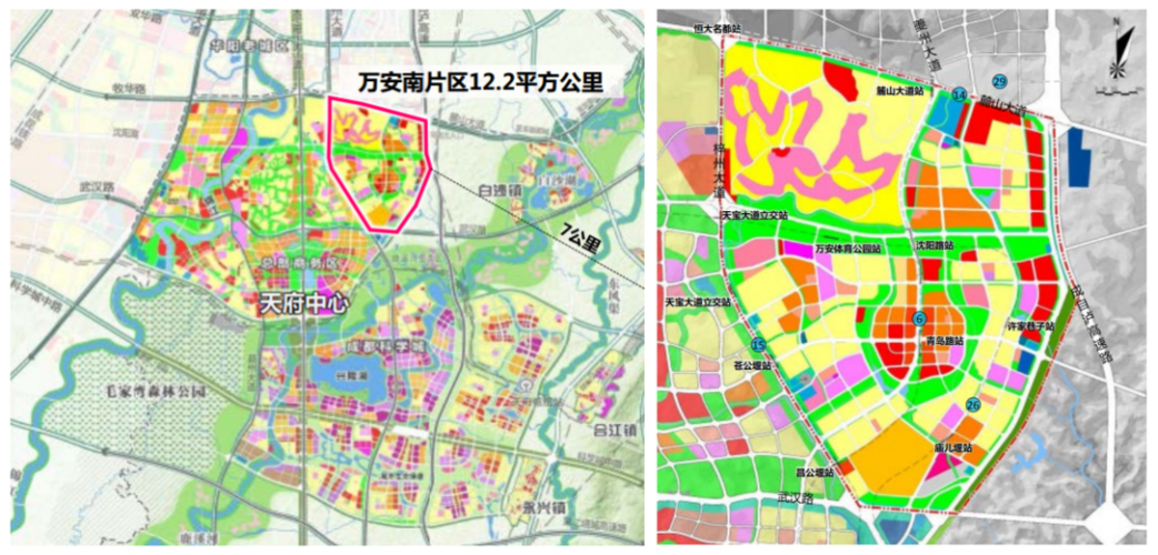 万安南片区(天府前湾)控规图(图源:成都市规划设计研究院)