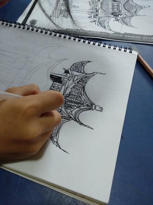 西街小学校区线描写生班《临摹风景 亭子》