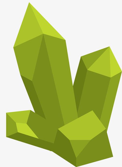 绿色尖锐的卡通水晶