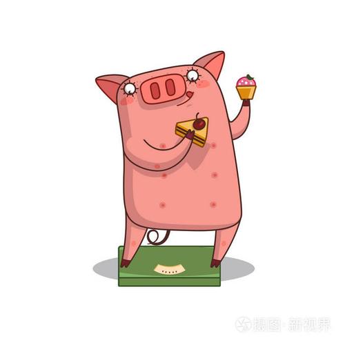 贺卡,可爱的卡通猪