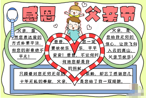 父亲节要到了,这份手抄报快给孩子备上吧,送给老爸的