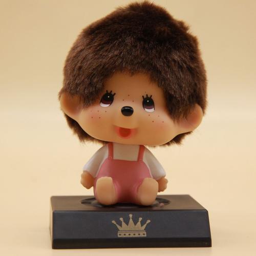 摇头蒙奇奇汽车摆件室内书房摆设搪胶玩具创意礼品小玩偶diy镶钻