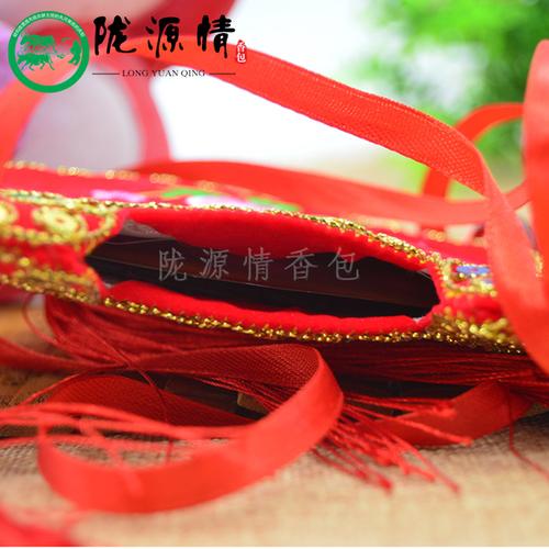 龙凤锁锁一对庆阳香包订婚锁结婚锁民间工艺 手工刺绣