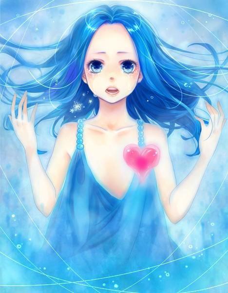 动漫头像女青色眼睛