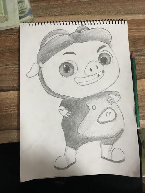 铅笔画猪猪侠