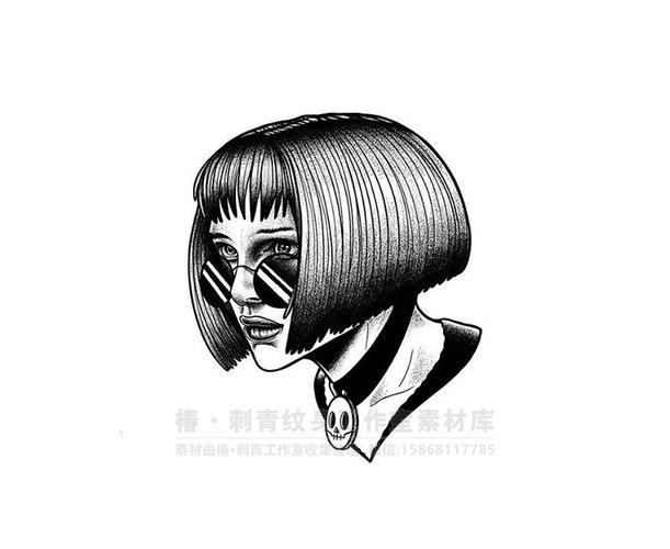 黑白点刺杀手不太冷纹身图案