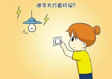 幼儿随手关灯简笔画