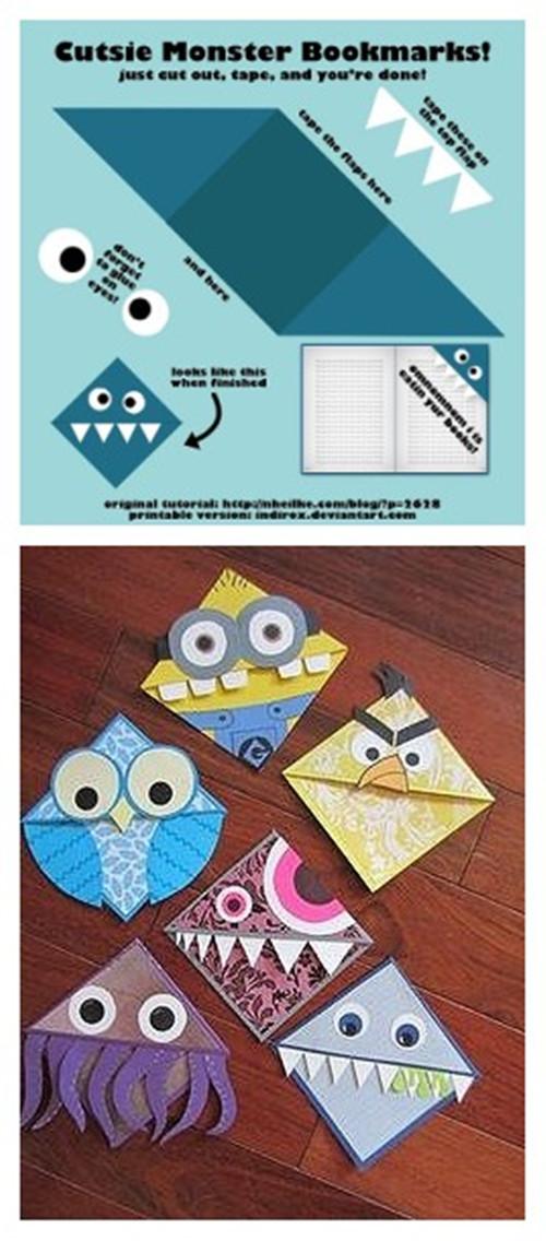 儿童手工卡通造型书签转自httpw