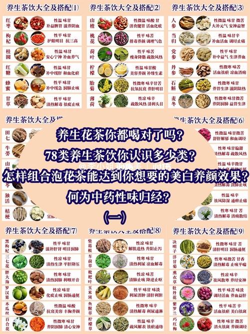 78种养生花茶大全美白养颜祛斑搭配性味归经