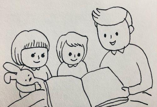 怎么画爸爸给孩子讲故事简笔画