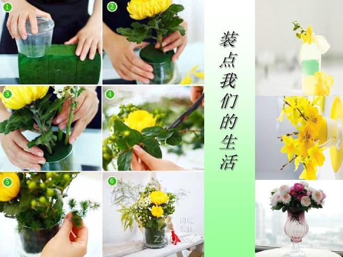 插花步骤学习ppt