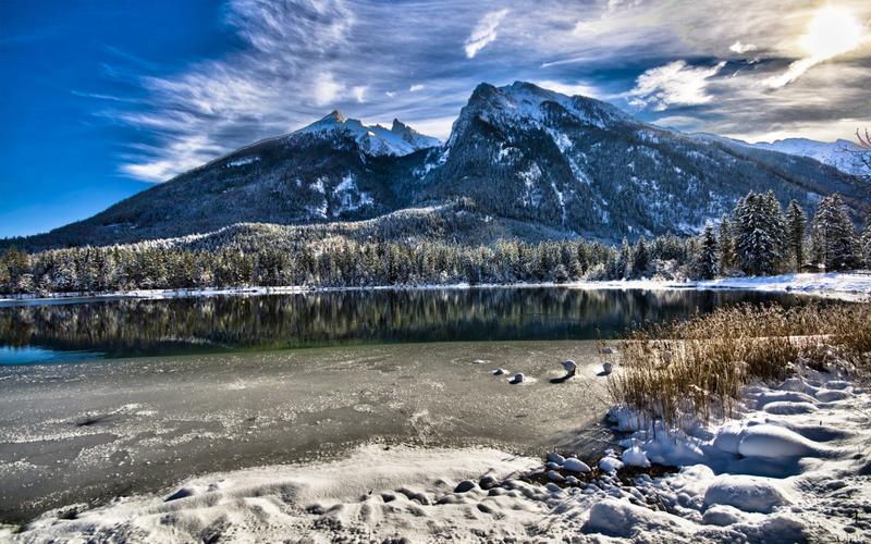 德国巴伐利亚冬天雪景图片壁纸-风景壁纸-高清风景-第