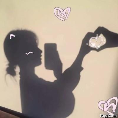 兔耳朵影子情侣头像