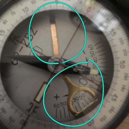 想知道圈上的两个是干什么用的 军用指南针