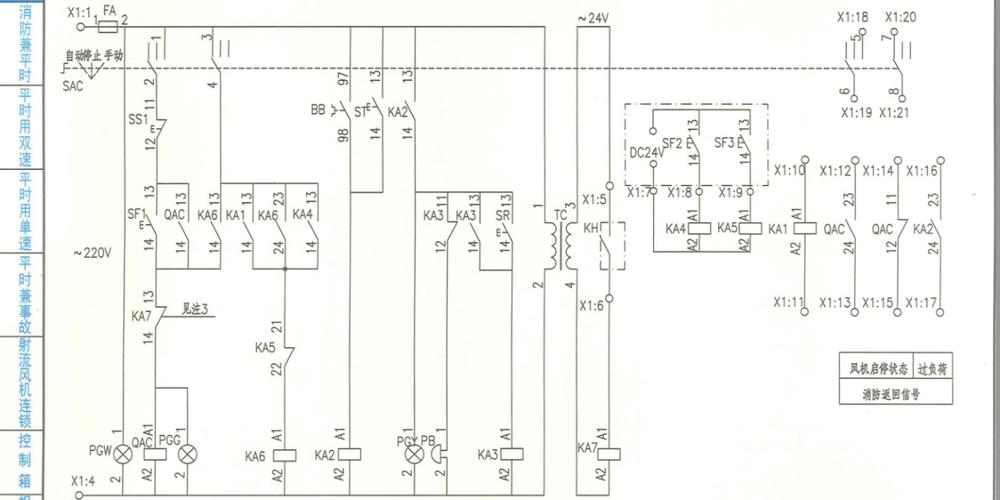 消防排烟风机控制电路图分析