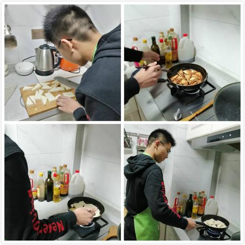 男同学下厨房有模有样(中接本1901班 周子昂-家常豆腐)