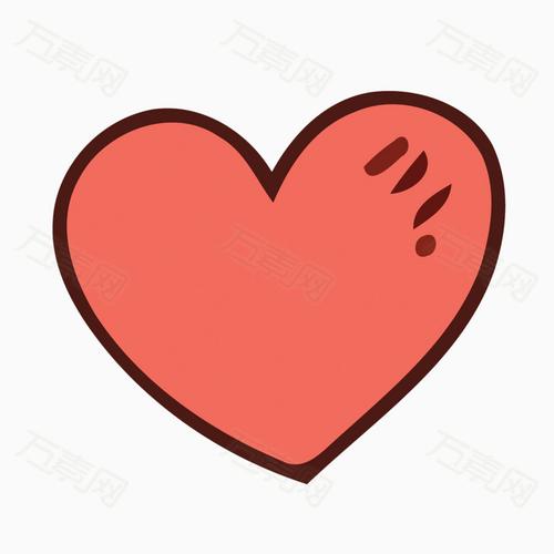 矢量手绘红色情人节爱心素材