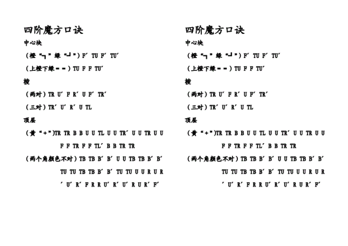 四阶魔方口诀.doc 1页