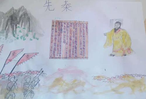 科尔沁实验初中七年十四班"历史第一期手抄报主题:先秦时期(秦朝以前)